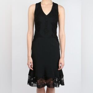$695 Jonathan Simkhai size 4 Lace Applique Crepe Dress SOLD OUT